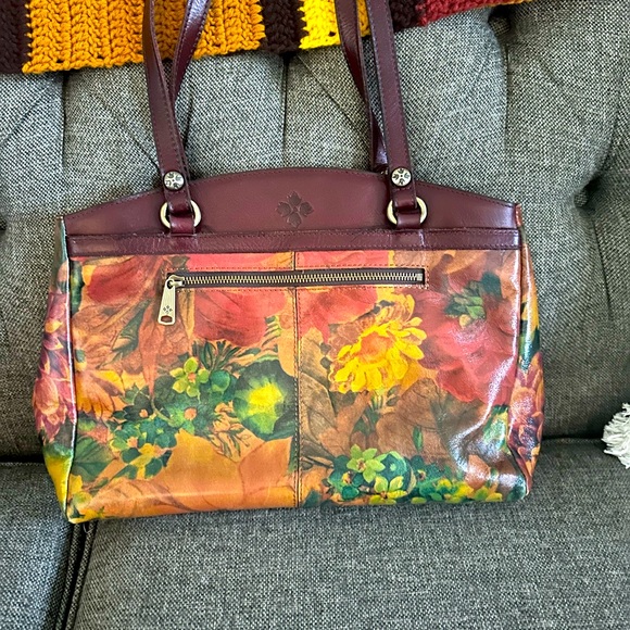 Patricia Nash Multi Color Floral Print Leather Poppy Tote Handbag - Picture 1 of 11